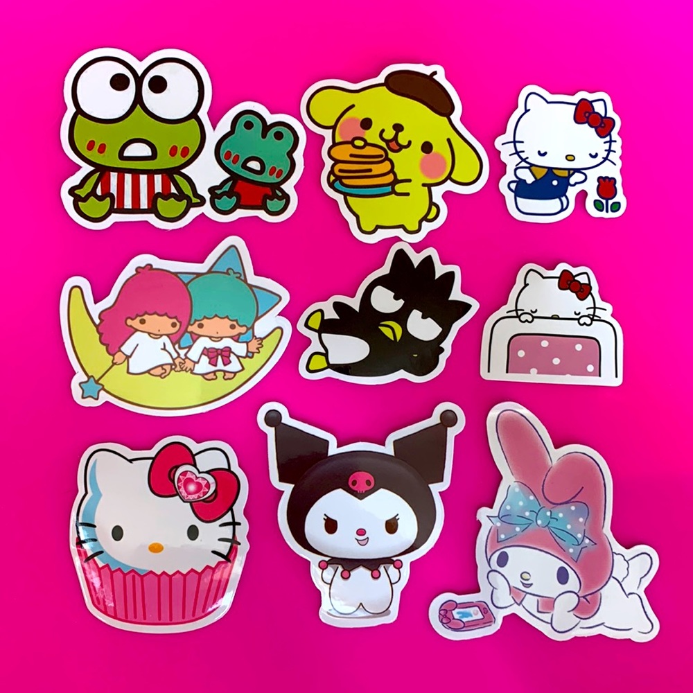 9 Sanrio Hello Kitty and Friends Waterproof Stickers